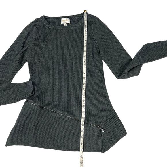 Laundry by Shelli Segal Sweater Ribbed Knit Crew Neck Asymmetrical Zip Women's M - Picture 8 of 9